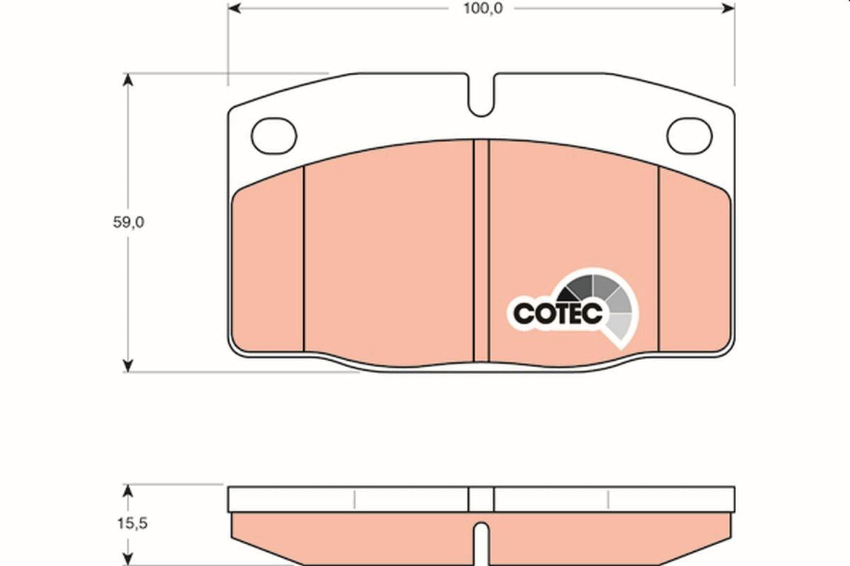 TRW GDB199 Brake Pad Front (100mm) Opel Astra F Corsa A Omega A Vectra B