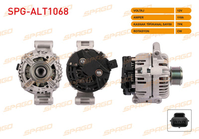 SPAGO SPG-ALT1068 Alternator 12V 110A 7Pk (Alt232) Ford Transit 2.4 2000-2006 — Starting & Charging