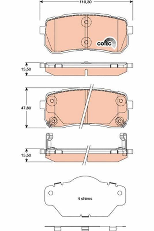 TRW GDB3449 Rear Brake Pad Set - High-Performance Upgrade for Hyundai Ix55 — Brake Pads