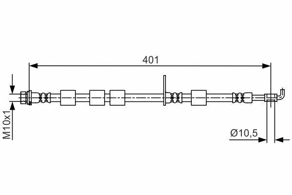 BOSCH 1987481700 Brake Hose - 09 Fiesta — Brake Hydraulics