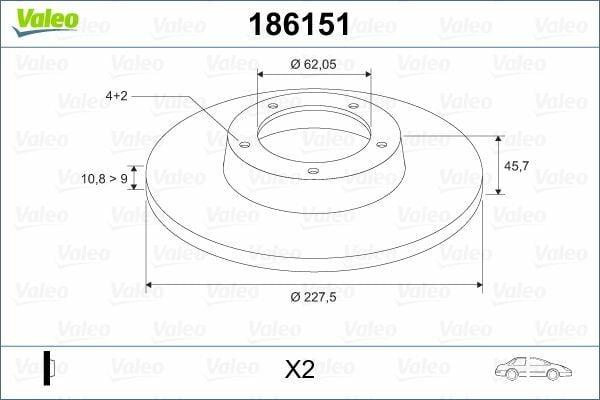 VALEO 186151 Front Brake Disc — Brake Rotors & Drums