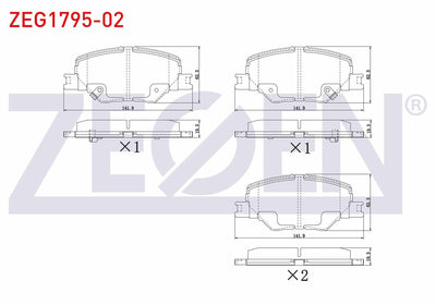 Zegen ZEG1795-02 Brake Pad Front with Wear Indicator Opel Insignia B 1.6 CDTi 17-18-20 Rim 2017