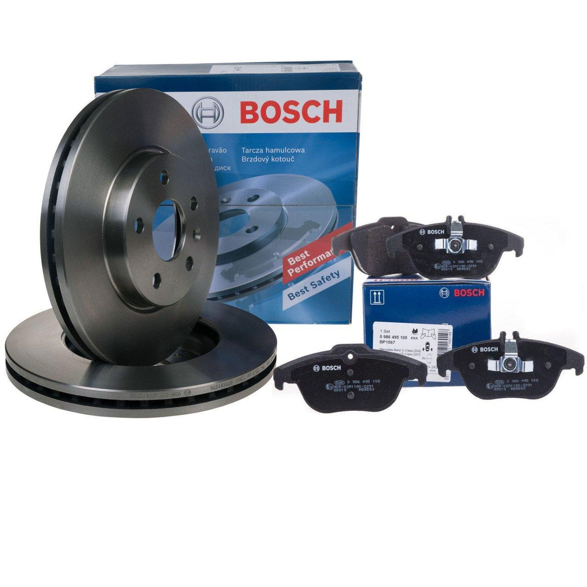 Bosch Front Brake Disc and Pad Set - Citroen DS4 Compatible — Brake Pads