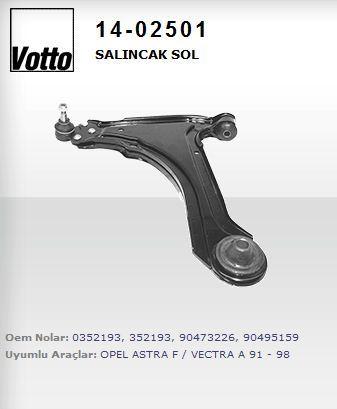 Votto 14-02501 14.02501 /Control Arm Left (Opel: Astra F 1998 > 2002 /Vectra A 1988 > 1995) — Control Arms & Ball Joints
