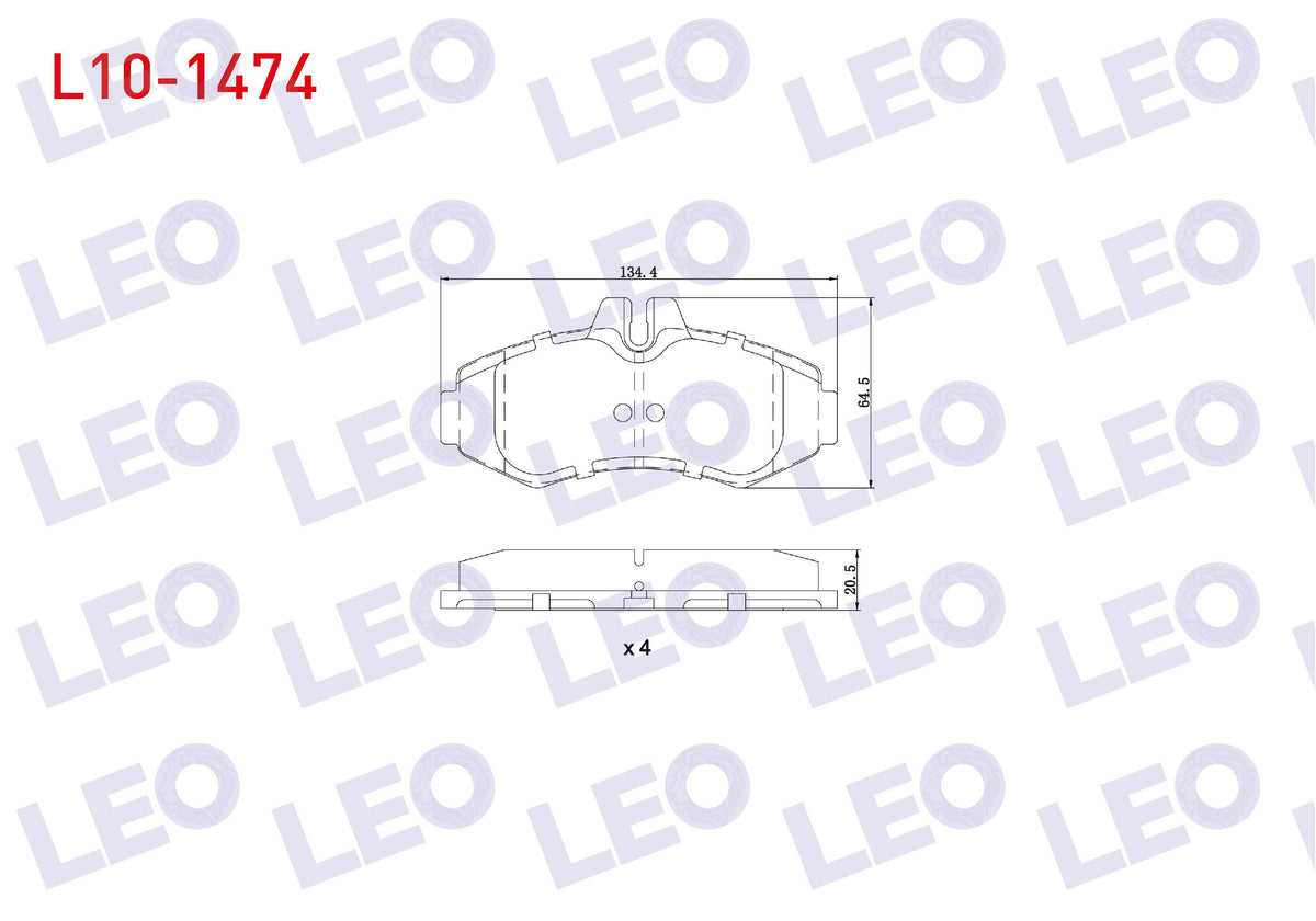 LEO L10-1474 Brake Pad Front Mercedes Vito (638) 108 CDI 1997-2003 / Vito (638) 110 CDI 1997-2003 — Brake Pads