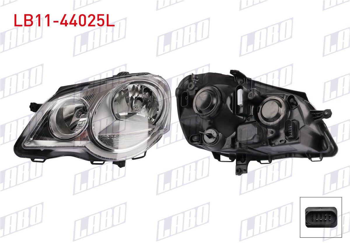 LABO LB11-44025L Headlight Left Volkswagen Polo (9N_, 9A_) 2005-2009 — Headlights