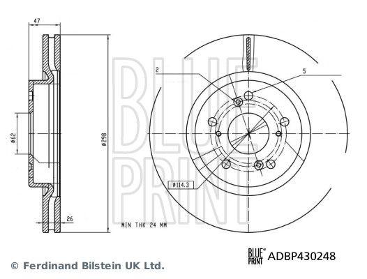 Blue Print ADBP430248 Byd Atto 3 24 > Front Brake Disc — Brake Rotors & Drums