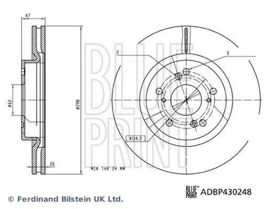 Blue Print ADBP430248 Byd Atto 3 24 > Front Brake Disc — Brake Rotors & Drums