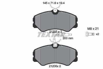 Textar 2120501 Brake Pad Ducato J5 92-90-Front — Brake Pads