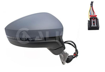 Alkar 9040147 Outer Rear View Mirror Right Electric Heated Primed with Turn Signal 6 Pin Volkswag — Tail, Signal & Reflectors