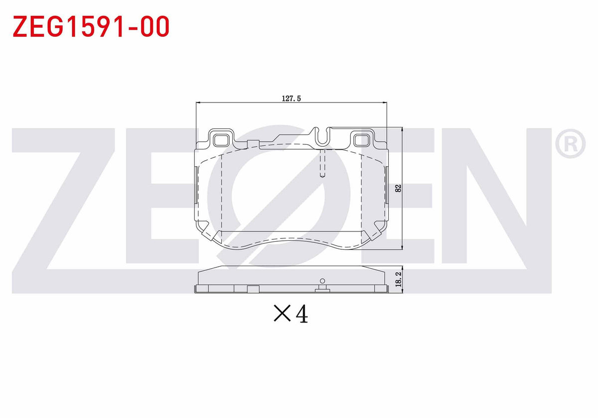 Zegen ZEG1591-00 Brake Pad Front Mercedes C Series (W205) C 200 Bluetec 2014 — Brake Pads