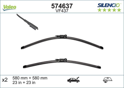 Valeo 574637 Silencio X-Trm Flat Blade Vm437 (X2) (580 + 580 mm) Saab 9-3 (07 /)