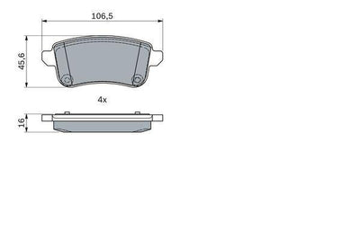 Bosch 0986494978 Rear Brake Pad Set Nissan Juke F16 DiG-T / Renault Grand Scenic III 09- — Brake Pads