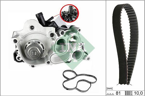 INA 530 0743 30 Timing Belt (with Water Pump) Golf VII / A1 / A3 / Leon / Polo V — Water Pump & Thermostat