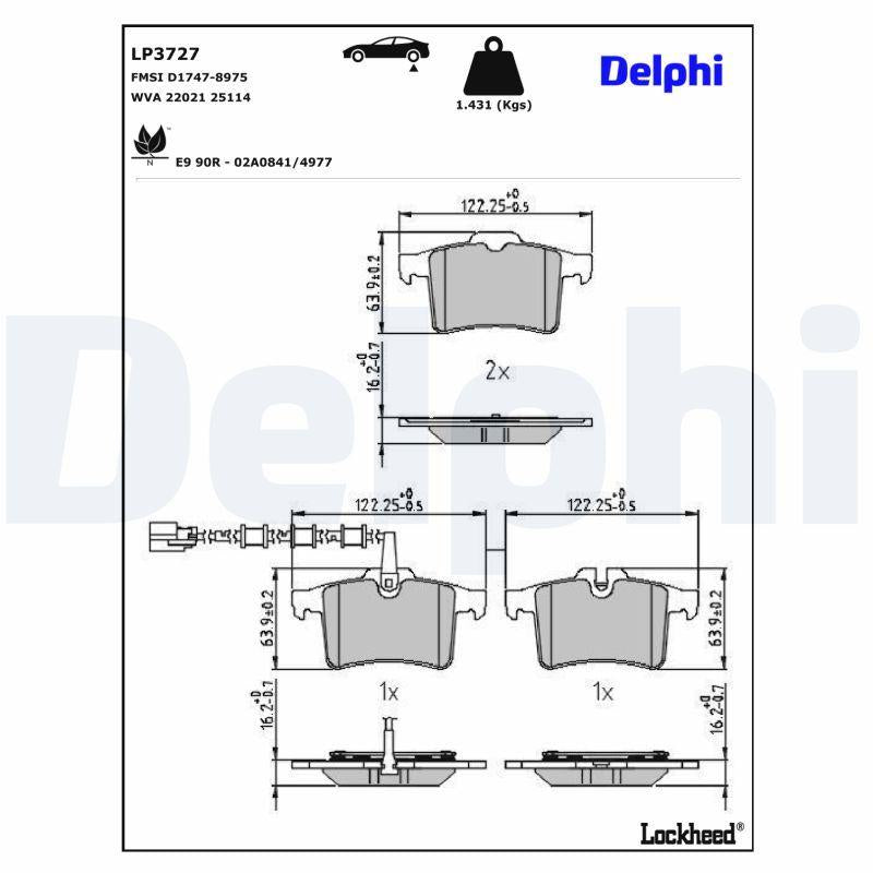 Delphi LP3727 Brake Pad