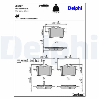 Delphi LP3727 Brake Pad — Brake Pads
