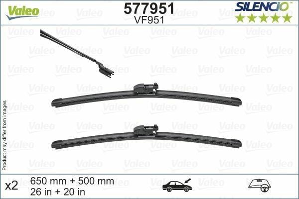 VALEO 577951 Wiper Blade Set - 26 Inch & 20 Inch — Wipers