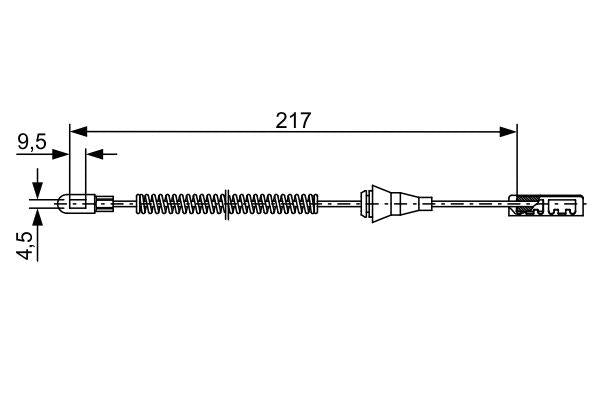 Bosch 1987482461 Brake Cable (Opel Corsa C 1.2 Twınport 04-09 /1.4 1.7Cdti 03-09) — Brake Cables & Hardware