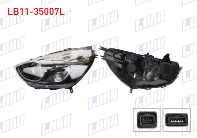 LABO LB11-35007L Headlight Left Inner Black Renault Clio IV 2016 — Headlights