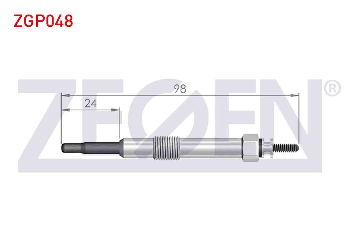 Zegen ZGP048 Glow Plug 11V Alfa Romeo 145 (930) 1.9 JTD 1994-2001 / 156 (932) 1.9-2.4 JTD 1997-2005 / 166 (93 — Coils & Plugs
