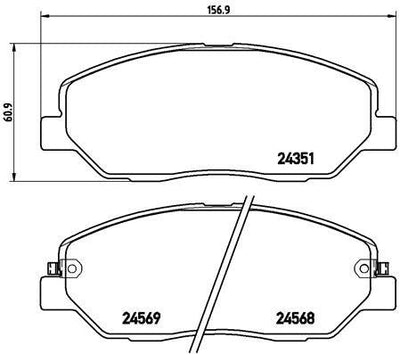 Brembo P30036 Brake Pad Santa Fe 06-15 / Sorento 11 / Korando / Rexton / Musso 06- Front