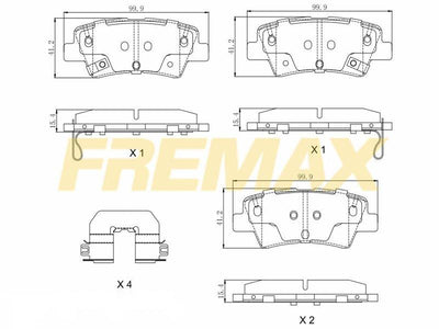 Fremax FBP-1867 Rear Brake Pad Hyundai Bayon-Kona-Ioniq-Accent Blue-i10-i40-Elantra-Tucson / Kia Rio-Stonic-Soul — Brake Pads