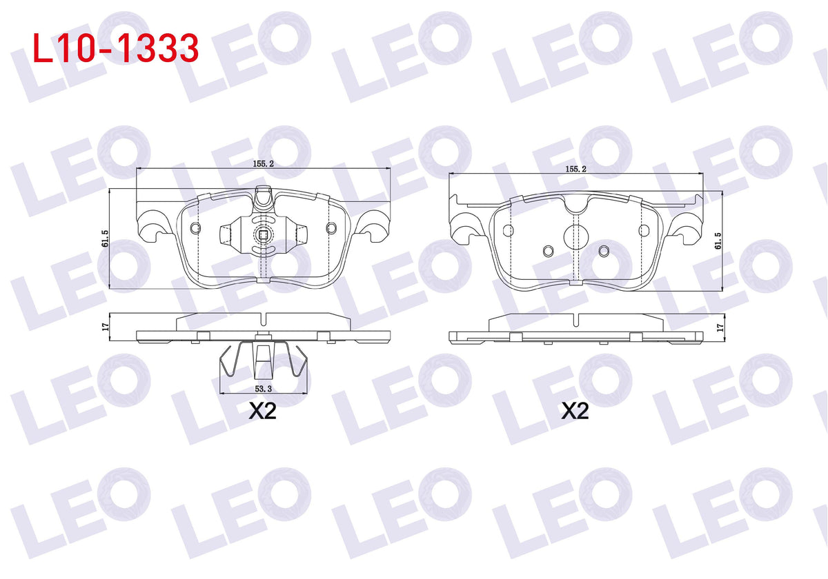 LEO L10-1333 Brake Pad Front Citroen C4 Picasso II 1.6 HDi 2013-/ C4 Picasso II 1.6 VTI 2013 — Brake Pads
