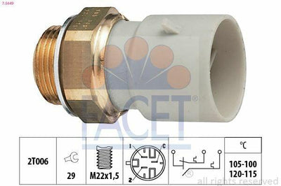 FACET 7.5649 Fan Temperature Switch for Astra F, Vectra A, Omega B — Temperature Sensors & Switches