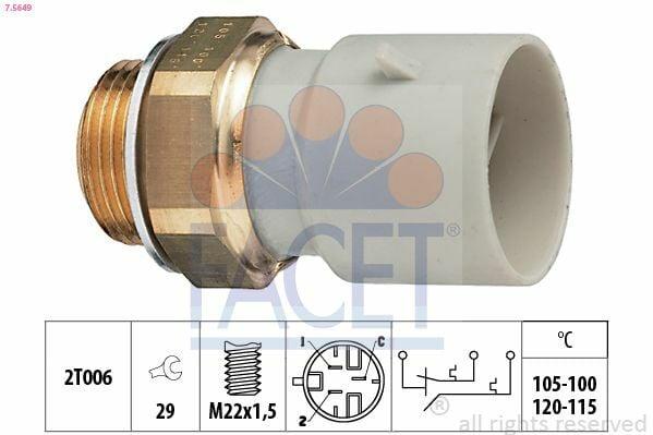FACET 7.5649 Fan Temperature Switch for Astra F, Vectra A, Omega B — Temperature Sensors & Switches