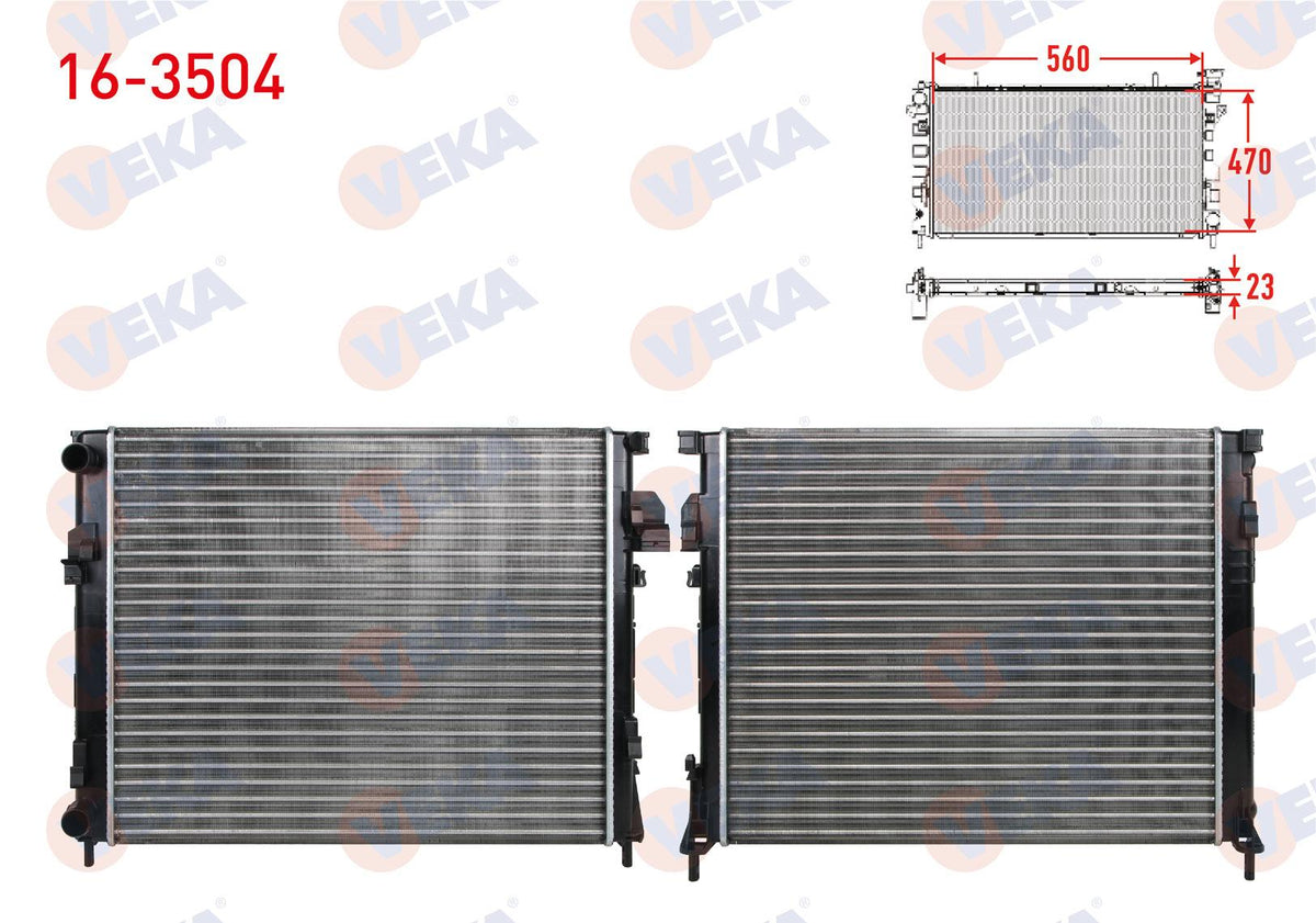 Veka 16-3504 Su Radiator Mechanical Renault Traffic II (Fl) 1.9 dCi M-T 2001-2014 — Radiators & Fans