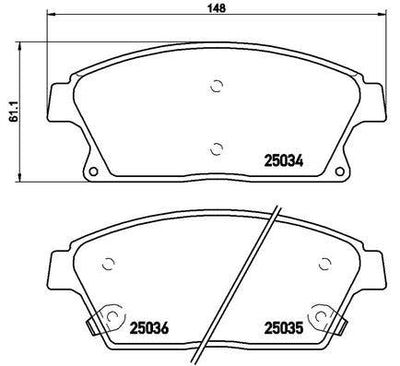 Brembo P59077 Brake Pad Front-(Chevrolet Cruze 09 / 12 / Aveo 11 / Opel Astra J 09 / 12 / Mokka 12 / 13-16 Rim — Brake Pads