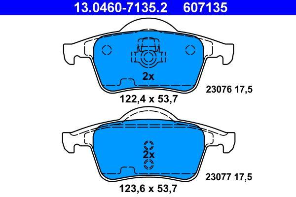ATE 13.0460-7135.2 Brake Pad Rear S60 00 > 10 S70 97 > 00 S80 98 > V70 97 > 07 Xc70 00 > — Brake Pads