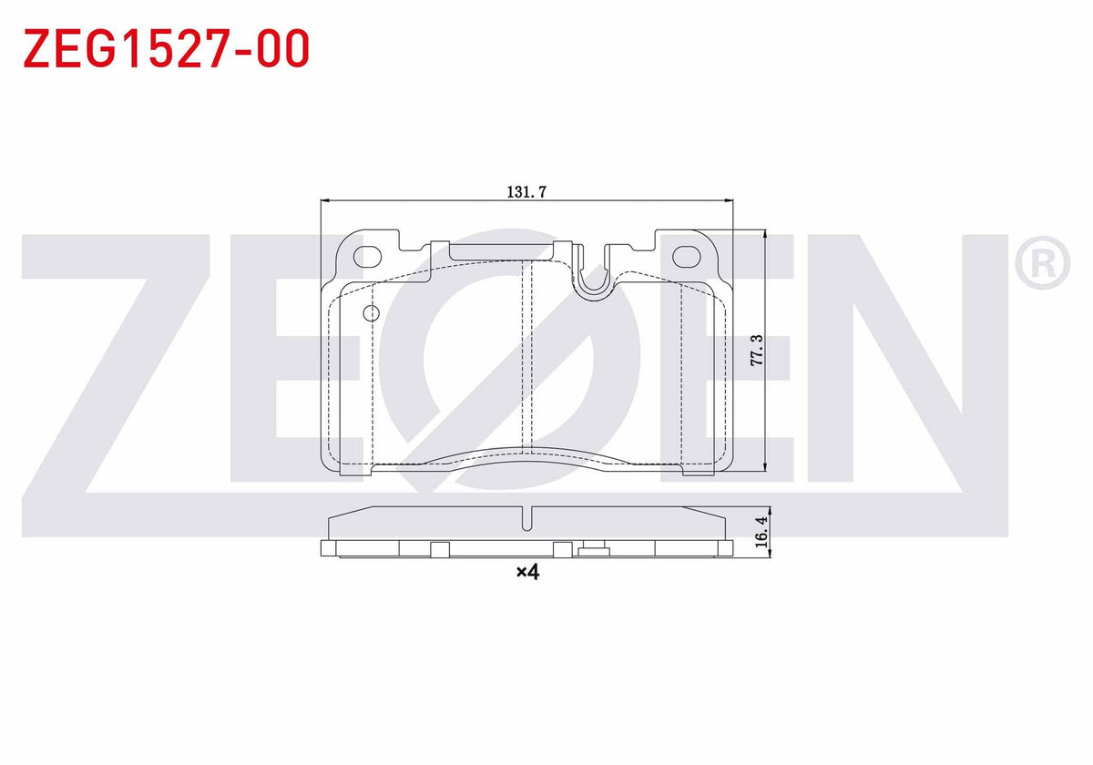 Zegen ZEG1527-00 Brake Pad Front Audi Q5 (8R) 2.0 TDI 2008-/ 2.0 TFSI 2008-/ 3.0 TDI 2008-/ Porsche Macan (95B) — Brake Pads
