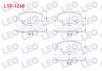 LEO L10-1268 Brake Pad Front with Wear Indicator Opel Insignia B 1.6 CDTi 17-18-20 Rim 2017