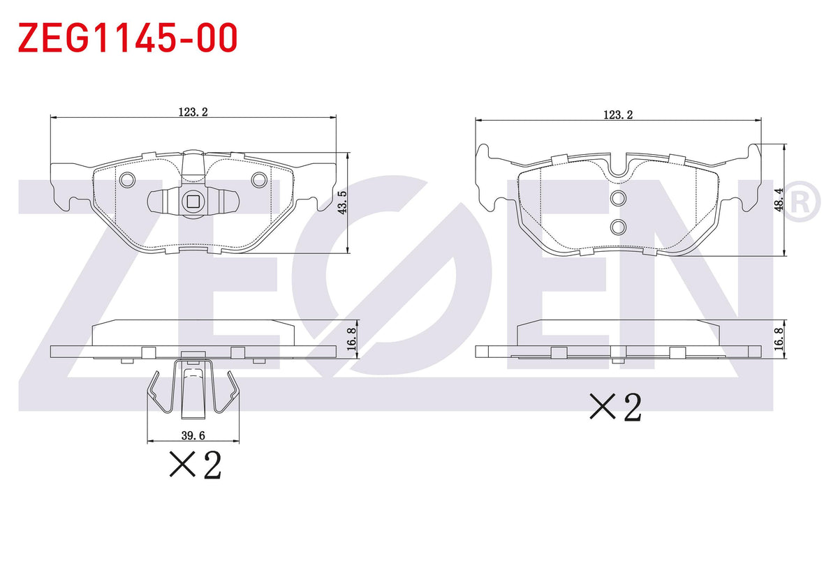 Zegen ZEG1145-00 Brake Pad Rear BMW 1 Series (E81) 116 i 2004-2012 / 120 i 2004-2012 / 1 Series (E87) 118 i 2003 — Brake Pads
