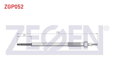 Zegen ZGP052 Glow Plug 11V Mitsubishi L200 (Kbt,Kat) 2.5Did 2007-/ L200 Triton (Ka_T, Kb_T) 2.5DI-D (Ka4t) 2010-2015 / Pajero IV (V8w,V9w) 3.2DI-D 2007-| Set of 10