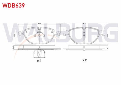 WALBURG WDB639 Brake Pad Front BMW 5 Series (F10) 535 D 2010-/ (F10) 530 D 2010-/ (F10) 535 i 2010-/ 7 Series 73 — Brake Pads