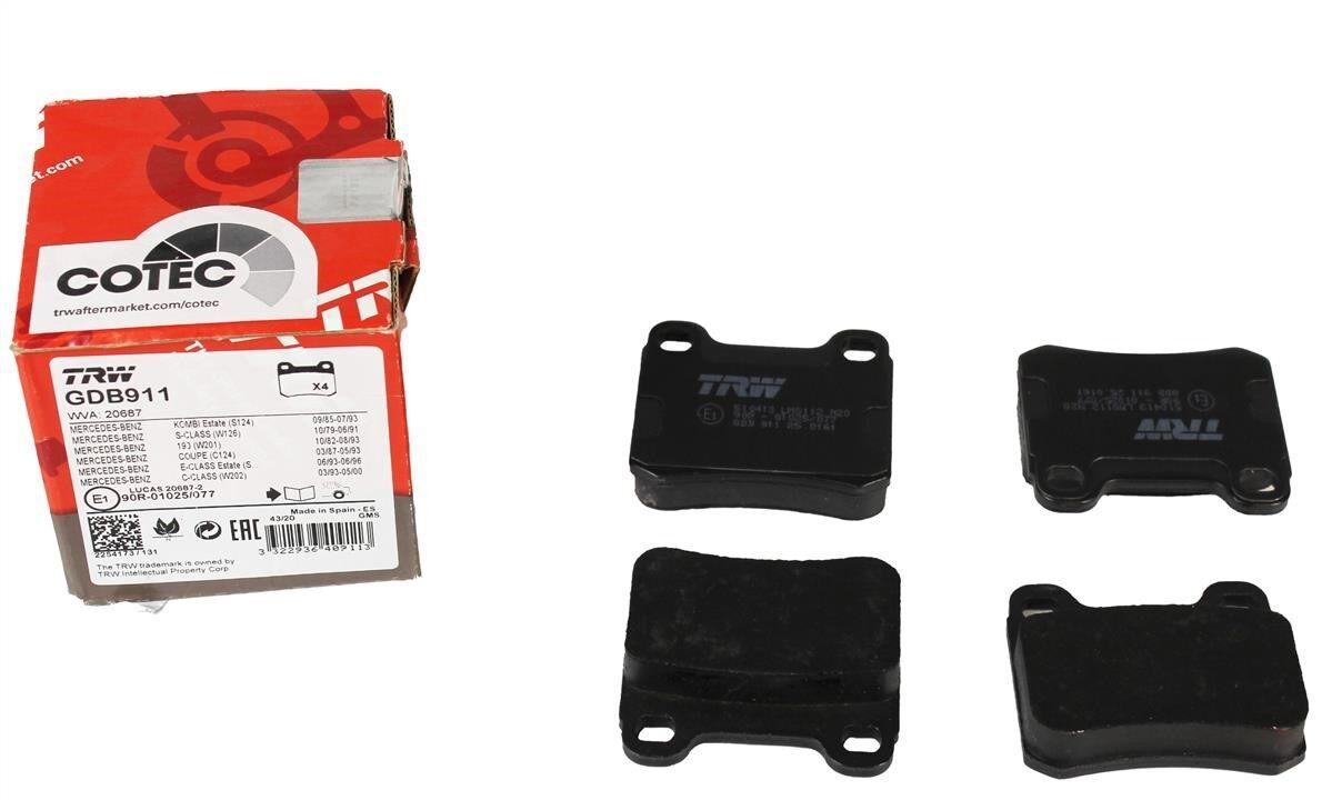 TRW GDB911 Rear Brake Pad Mercedes W201, W202, W124, C124 84-97 190E/190D