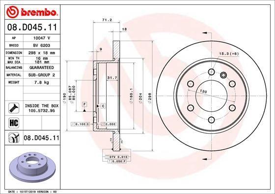 BREMBO Brake Disks - Rear for Mercedes Sprinter W907 W910 — Brake Rotors & Drums