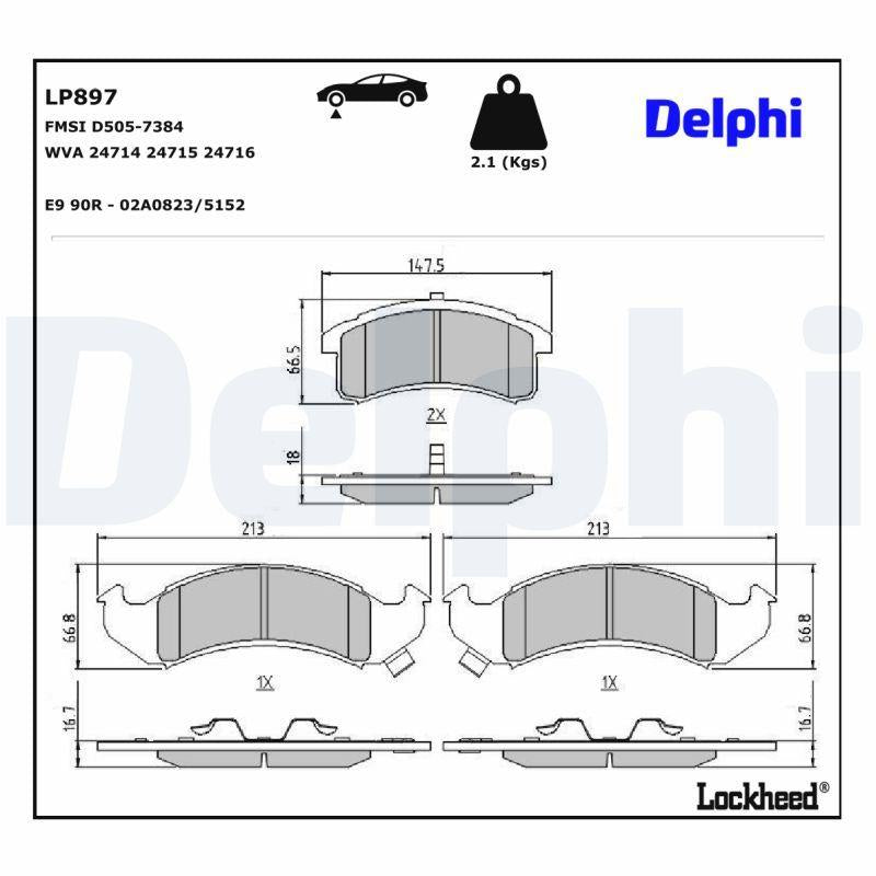 Delphi LP897 Brake Pad — Brake Pads