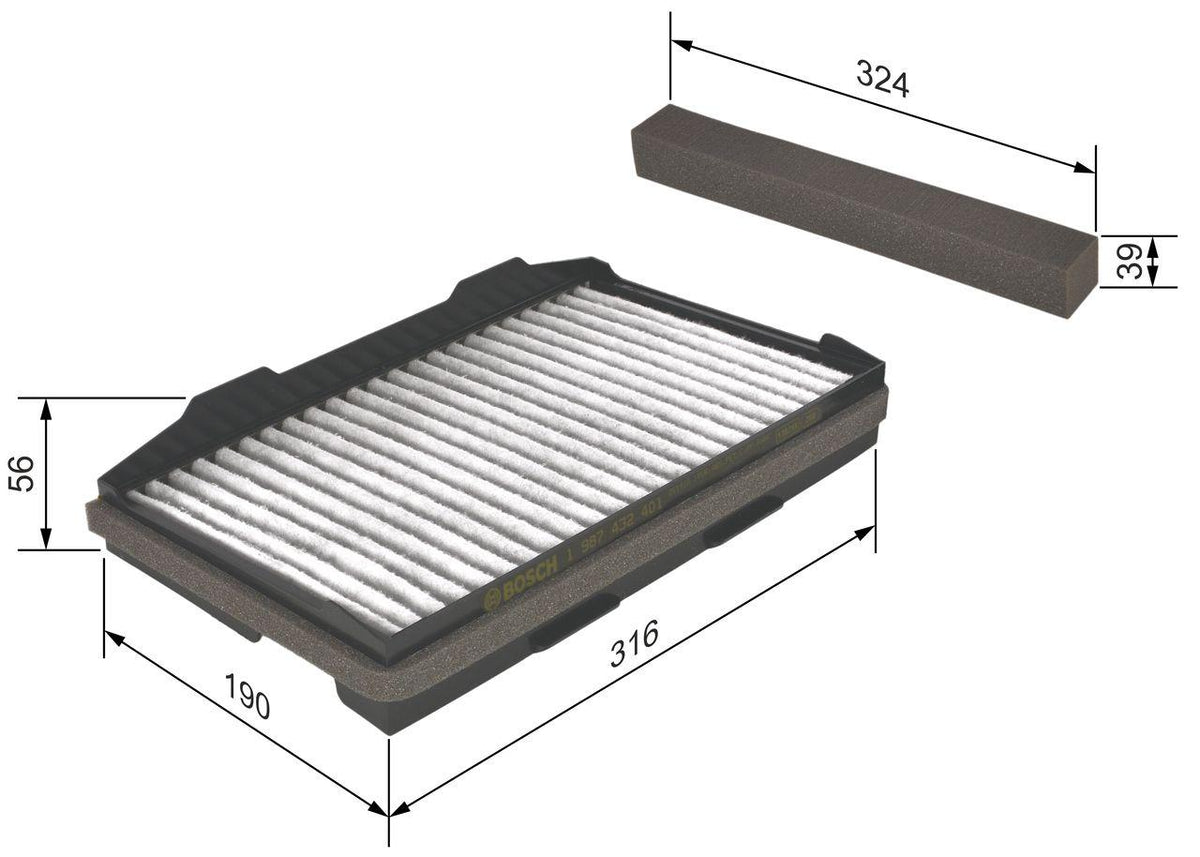 Bosch 1987432401 Cabin Air Filter 9.5 2.0 98