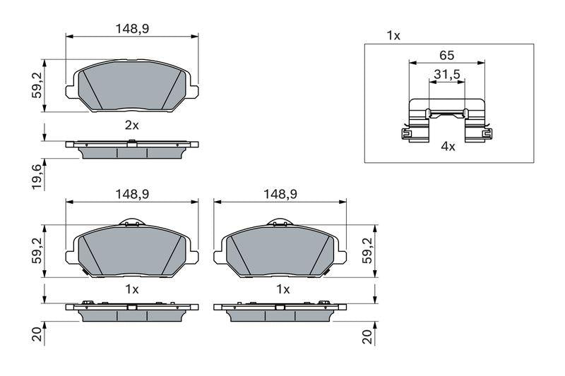 Bosch 0986424862 Brake Pad Front Hyundai i30/Ceed/XCeed 16- — Brake Pads