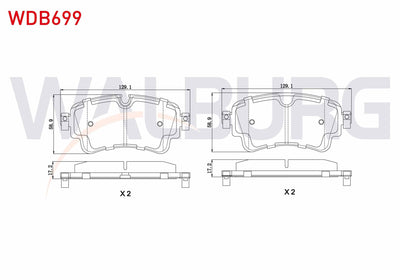 WALBURG WDB699 Brake Pad Rear Audi A4 (8W2,B9) 2.0 TDI 2015-/ A4 (8W2 — Brake Pads