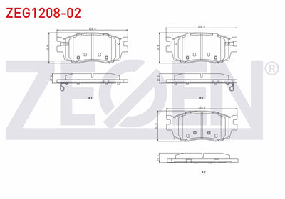 Zegen ZEG1208-02 Brake Pad Front with Wear Indicator Hyundai Accent Era 1.5 CRDi 2006-2012 / Accent Era 1.4i 16V — Brake Pads