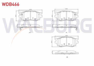WALBURG WDB466 Brake Pad Front with Wear Indicator Hyundai Accent Era 1.5 CRDi 2006-2012 / Accent Era 1.4i 16V 2 — Brake Pads
