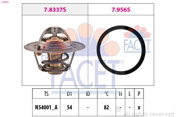 Facet 7.8334 82C Thermostat H4m 1.6 with Gasket Dokker Lodgy 2015- — Water Pump & Thermostat