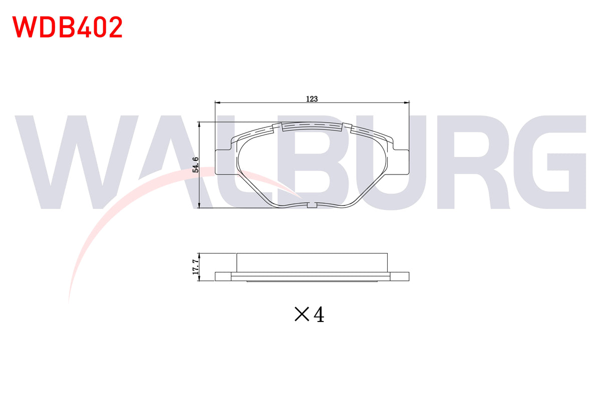 WALBURG WDB402 Brake Pad Front Renault Megane II (Bm0 / 1,Cm0 / 1) 1.4i 16V 18.30mm 2002-2008 — Brake Pads