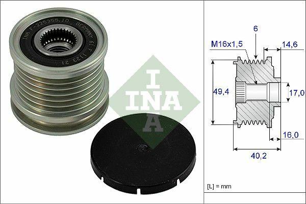 INA 535000110 Alternator Pulley - Fits Golf 3, Caddy 2, Passat <98 — Starting & Charging