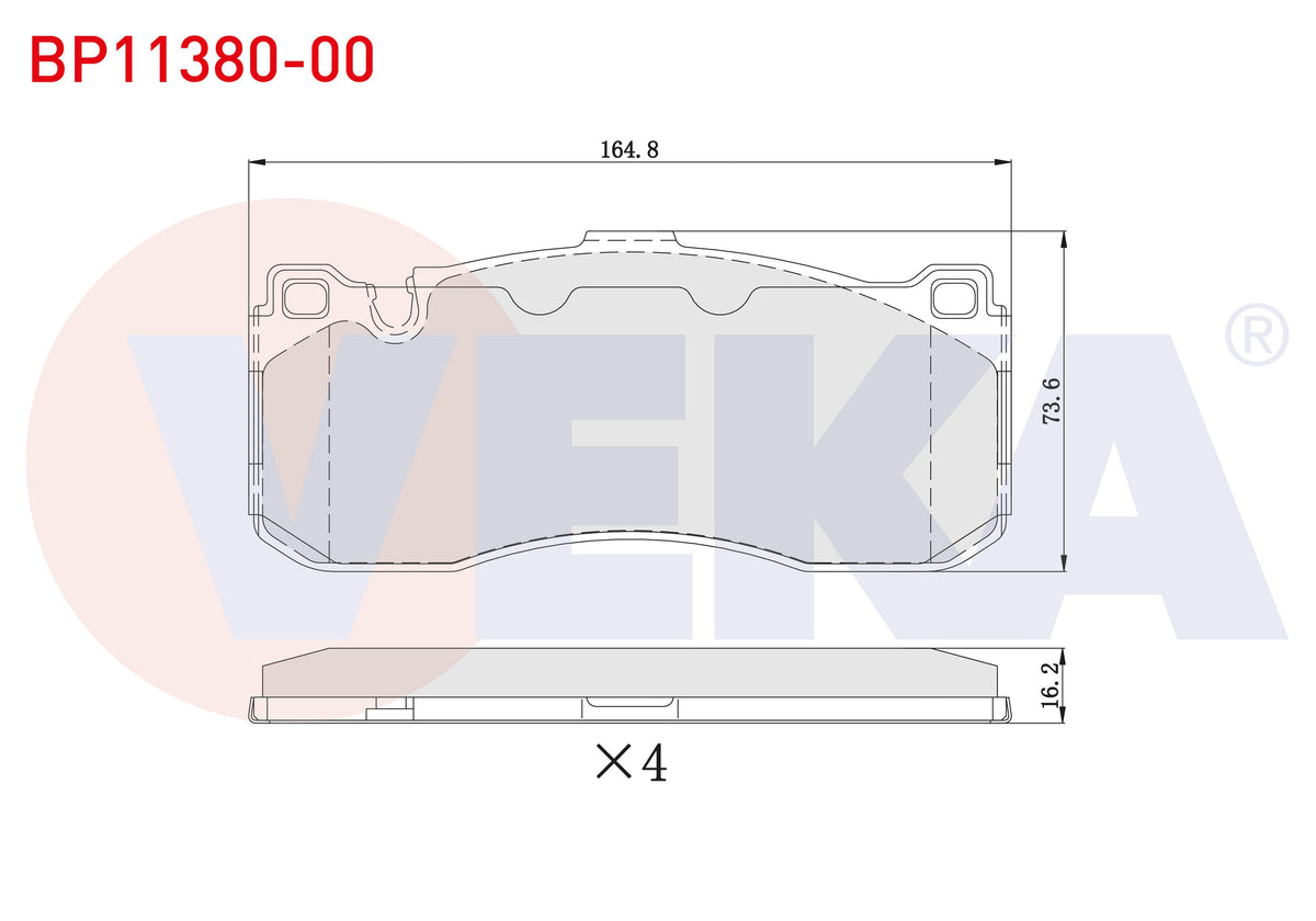 Veka BP11380-00 Brake Pad Front BMW 3 Series (E90) 2005-2011 / 1 Series (E81-E87) 2006-2011 — Brake Pads