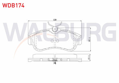WALBURG WDB174 Brake Pad Front Nissan Primera (P11) 1.6i 16V 1996-2001 / (P11) 1.8i 16V 1996-2001 / (P11) 2.0i 1 — Brake Pads
